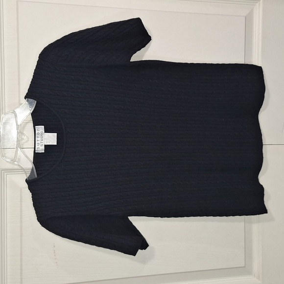 Sutton Studio Sweaters - Vintage Sutton Studio cable knit silk cashmere pullover sweater- S - black